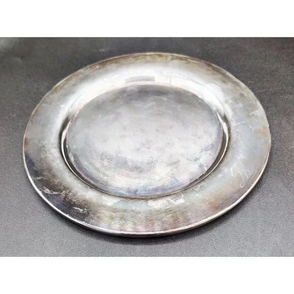 Vintage Dessert Bread Plate Wm. A. Rogers 6" Silverplate Monogrammed “K” Tarnish - Picture 4 of 13